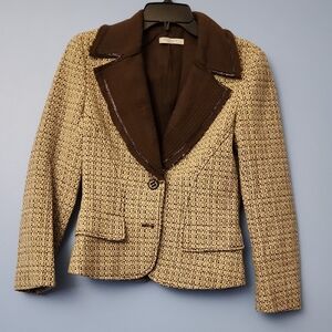 Genny Wool And Leather Blazer